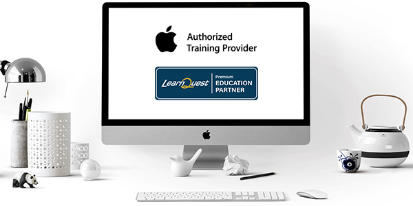 online IT training delivery shown by AATP and LearnQuest logos on a monitor