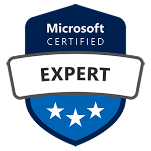 Microsoft Certified Expert badge for Microsoft 365 Mobility and Security course
