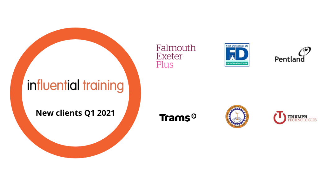 A graphic showing our new training clients in Q2 2021