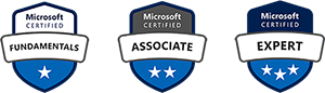 Microsoft Certified accreditation badges x 3